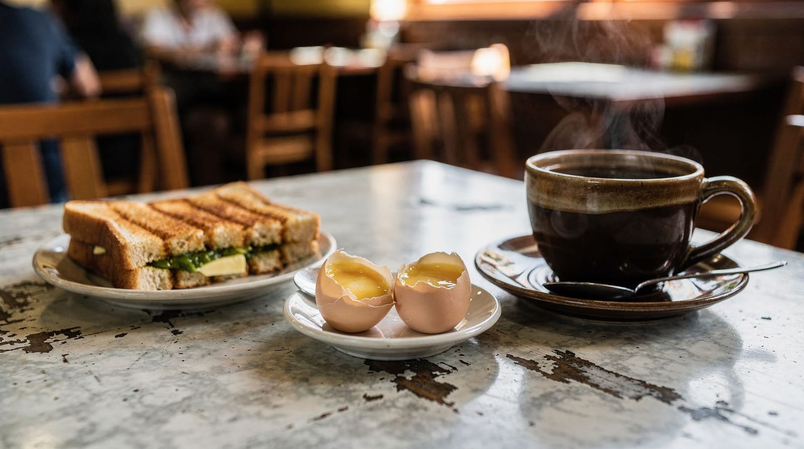 Kaya toast en kopi: het traditionele ontbijt van Singapore uitgelegd — Hoe je Singapores traditionele ontbijt bestelt — kaya toast, zachtgekookte eiere