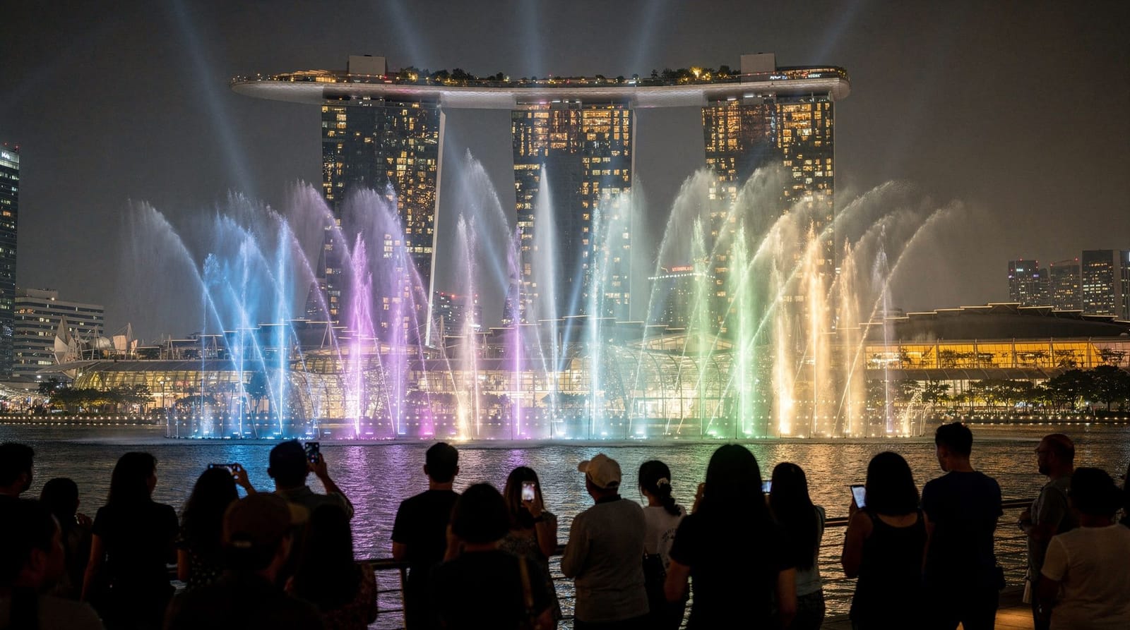 Spettacolo di luci Spectra al Marina Bay Sands: gratuito, orari e cosa aspettarsi